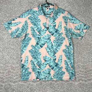 Bad Birdie Polo Shirt Mens Large Print Stretch Golf Activewear Golf Geometric